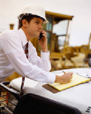 Contractor on Phone